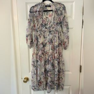 OPT Floral Flowy Midi Dress